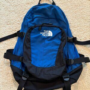 North Face Blue and Black Backpack